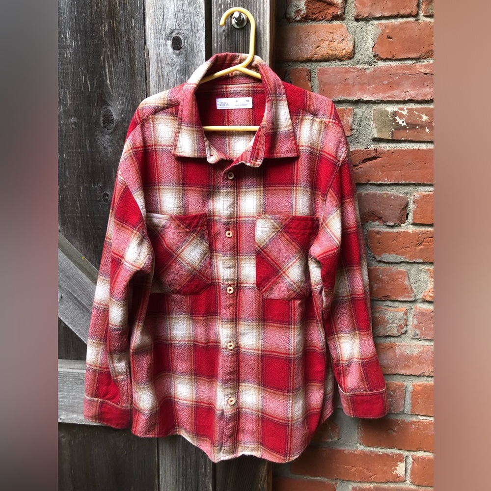 Zara Boys Thick Plaid Overshirt Size 9! 🍎